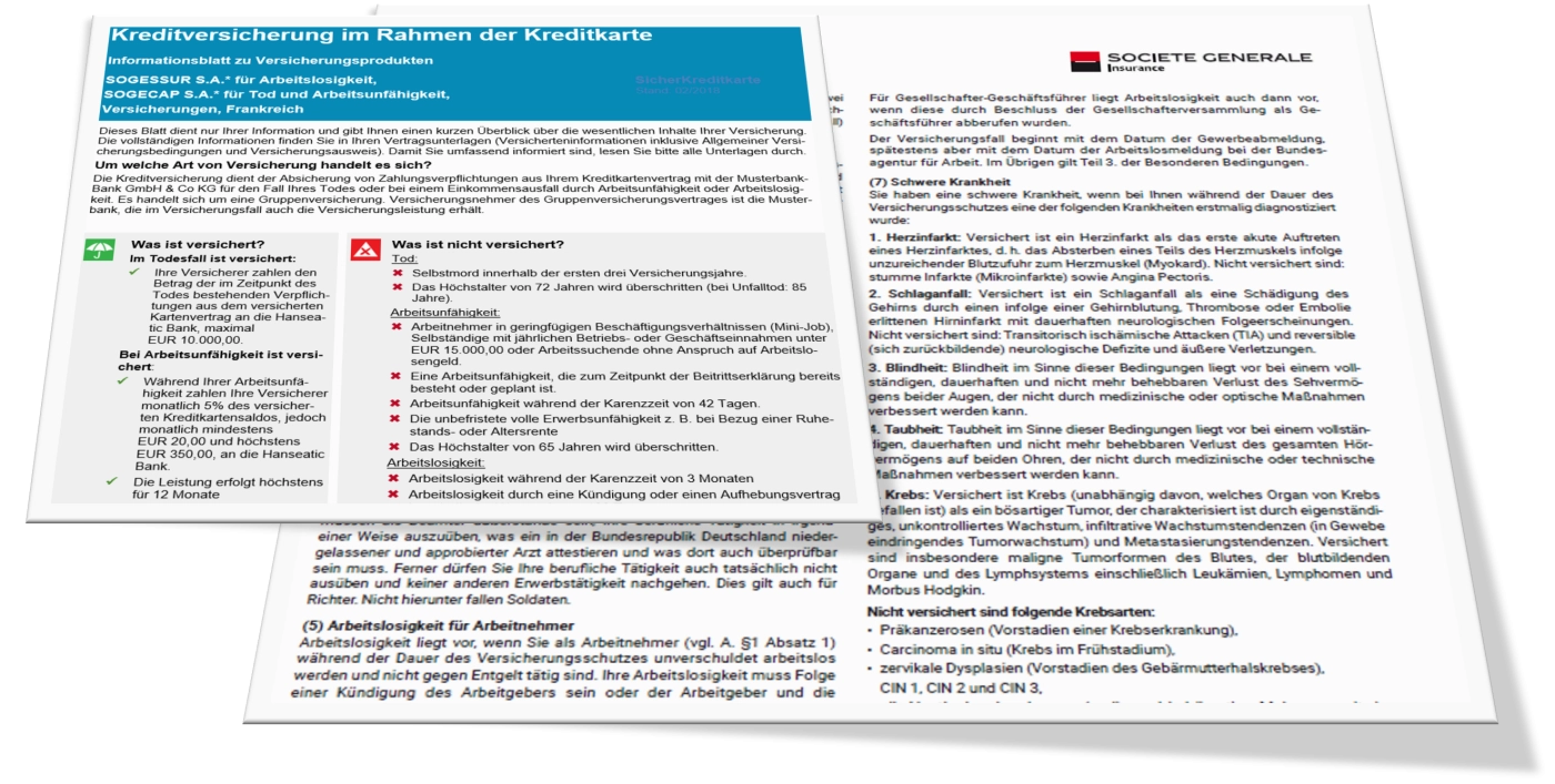 Understanding the terms and conditionsWhy is there a “waiting period,” for example? How long does payment protection insurance last? How do I explain the difference between theft and robbery to customers? What is the purpose of product information sheets? Why is a signature required here but not there? Who accepts change of address notifications? When does the insurance pay out after a total loss of the vehicle? The experts at Société Générale Insurance in Hamburg ensure that no question is left unanswered.